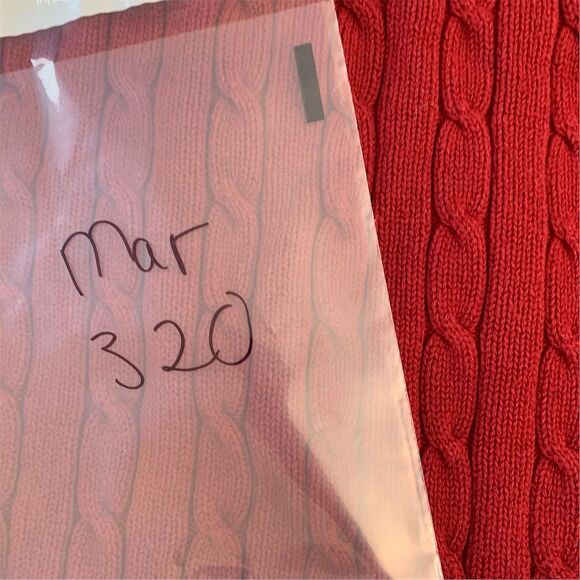 Hunt Club Women's L Red Cable Knit Cardigan Sweater V-Neck Long Sleeve - Picture 3 of 4